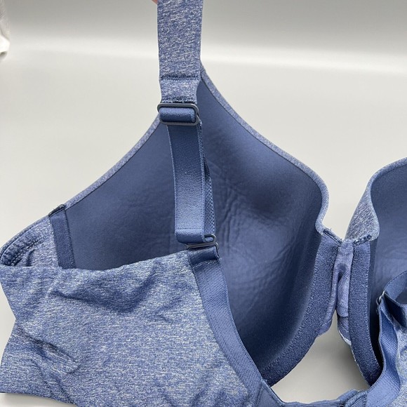 Ambrielle 42C Bra Everyday Full Coverage Underwire Back Closure Heather Blue EUC - Picture 7 of 14
